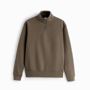 Khaki Sweatshirt mit Zipper